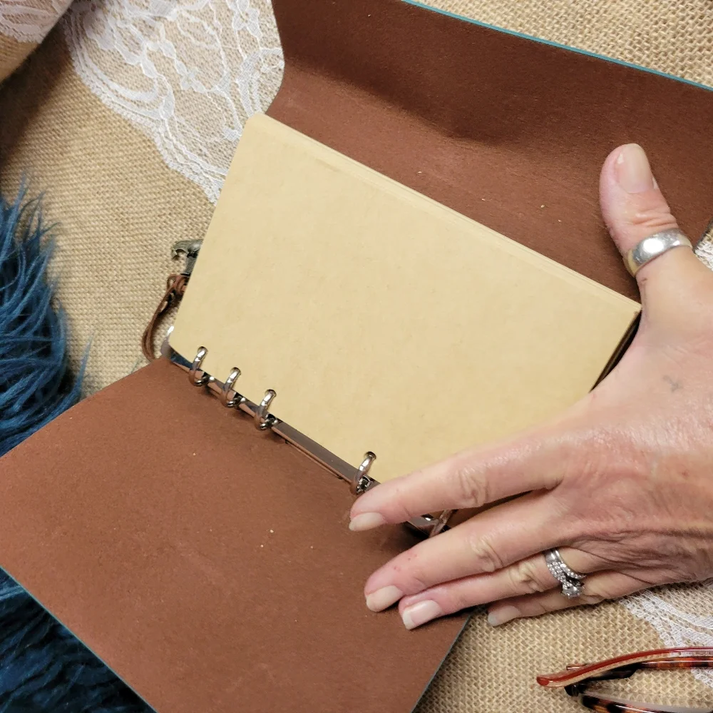 Faux leather blank journal teal color 7×5